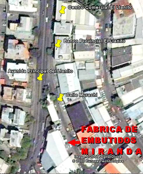 Vea nuestro Mapa de ubicacion de la Fabrica de Embutidos Miranda